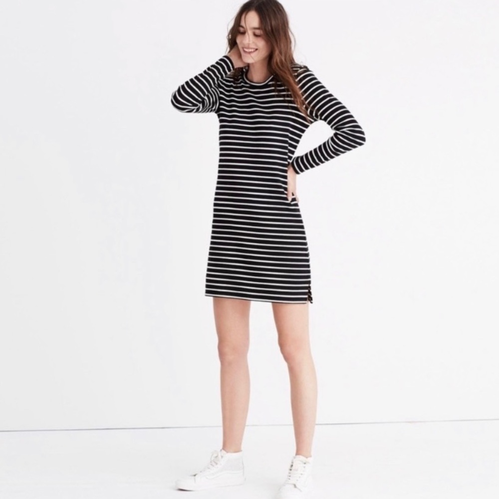 Madewell Striped Keyhole Back Dress